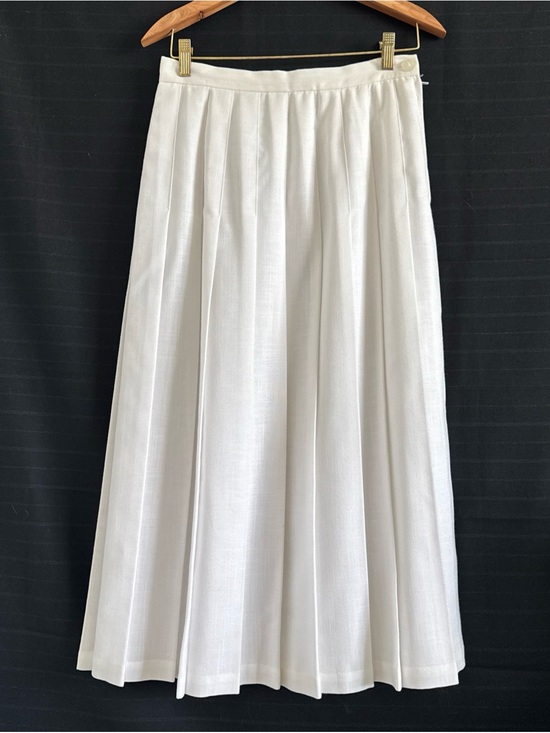 Suburbans Dresses & Skirts - Vintage Suburbans White Pleated Midi Skirt 10 Cottagecore Modest Old Money
